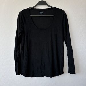 Boden Cosy With A Dash of Cashmere Size 10‎ Black Long Sleeve Lightweight Shirt